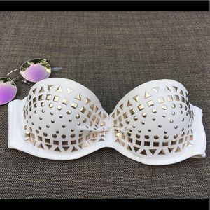 Target White Bikini Top with Gold Studs